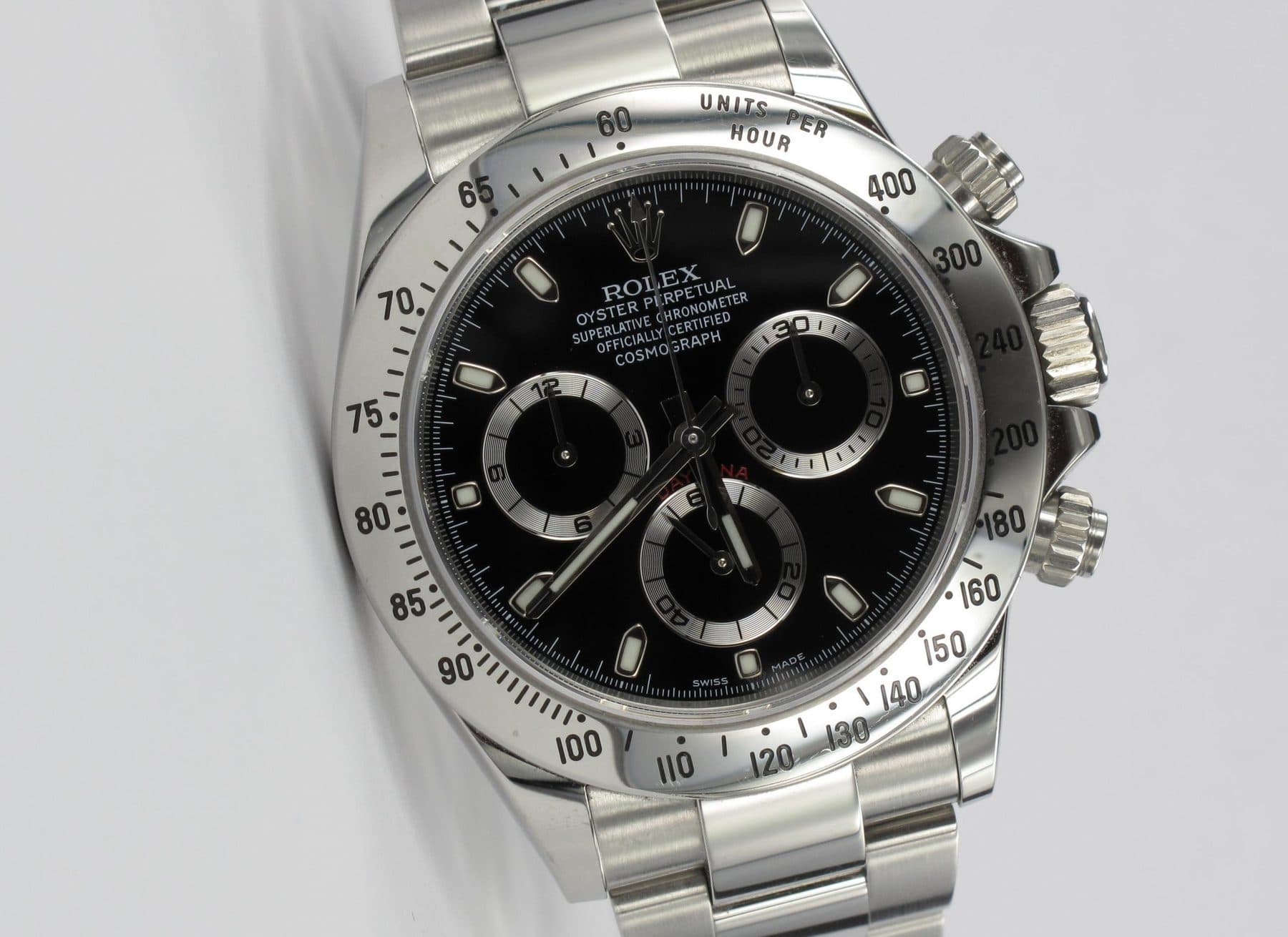 Rolex Daytona mit schwarzem Zifferblatt